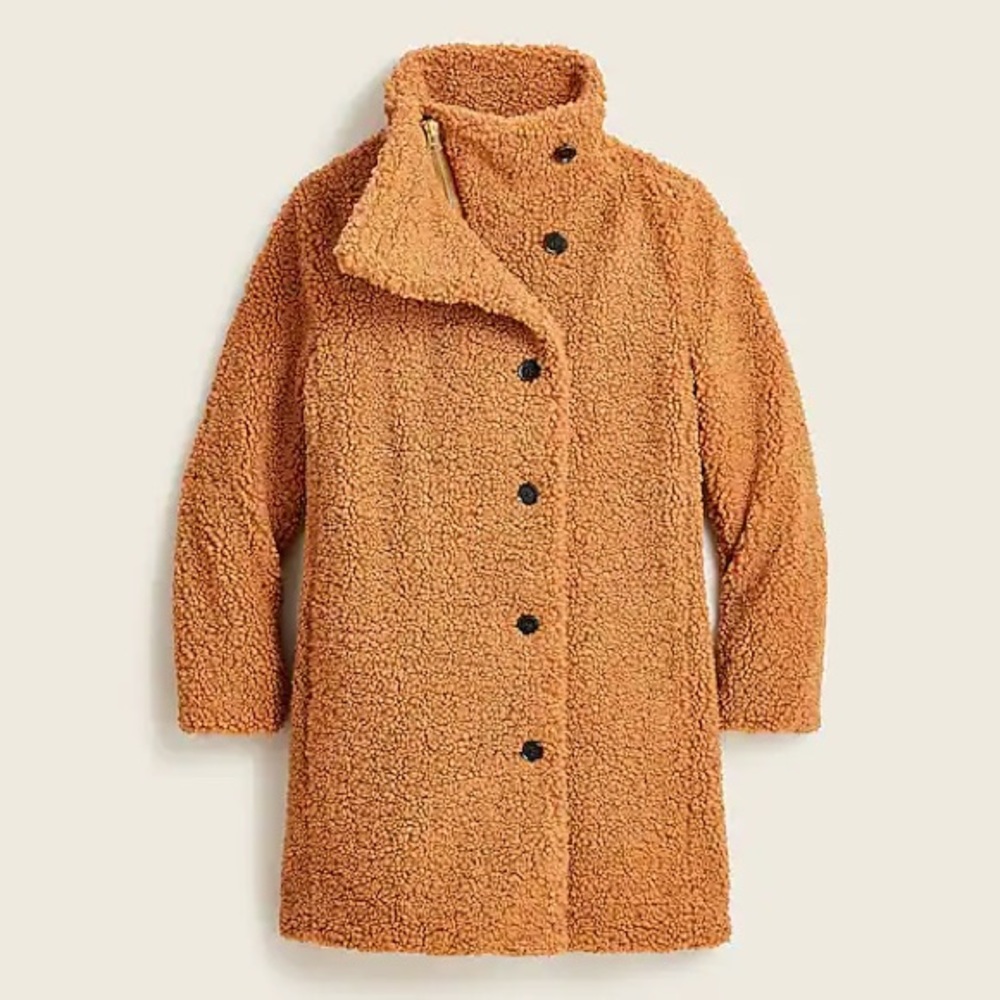 J Crew Teddy Sherpa Top Coat | Adobe Clay